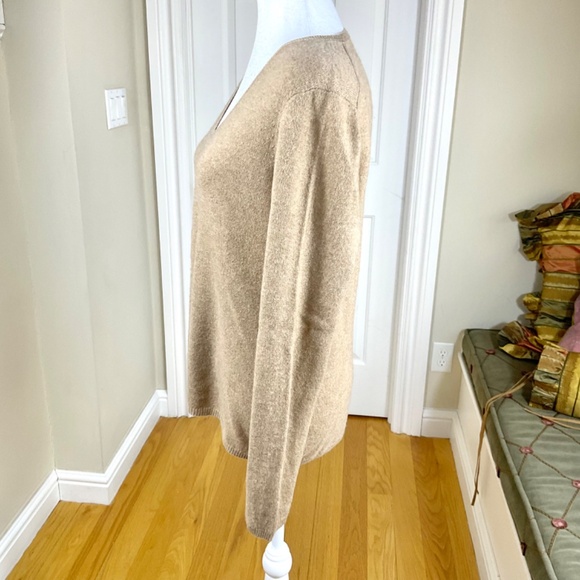 Charter Club Cashmere Sweater Beige Tan V-Neck (L) - Picture 2 of 6